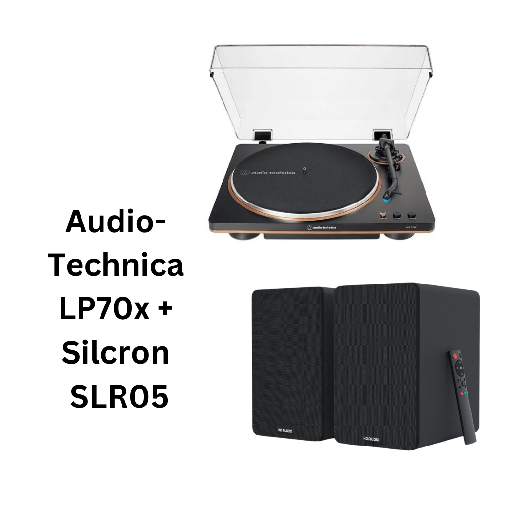 Audio-Technica LP70X Turntable & Silcron SLR05 Speakers Package Deal