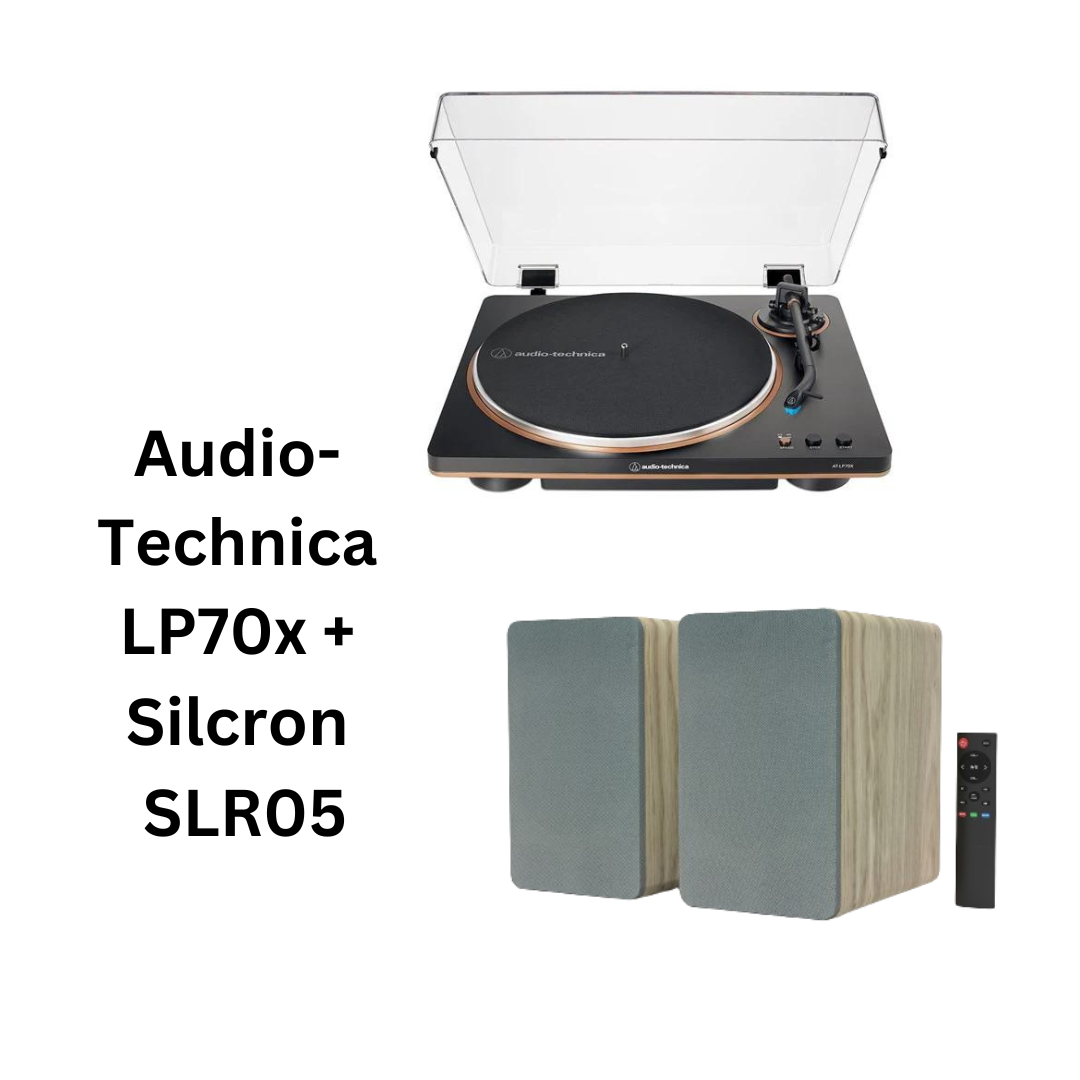 Audio-Technica LP70X Turntable & Silcron SLR05 Speakers Package Deal