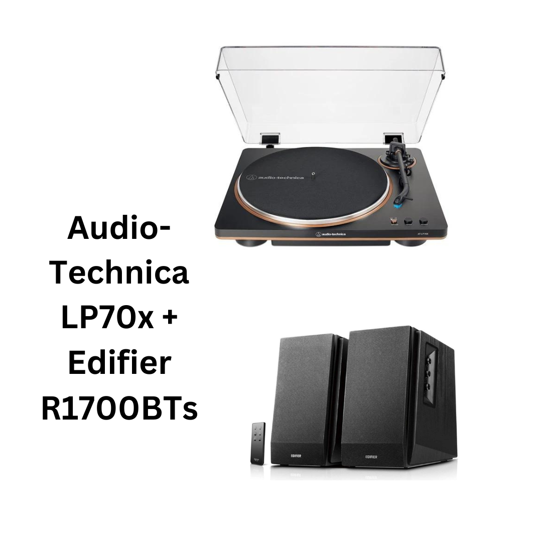 Audio-Technica LP70X Turntable & Edifier R1700BT Speakers Package Deal