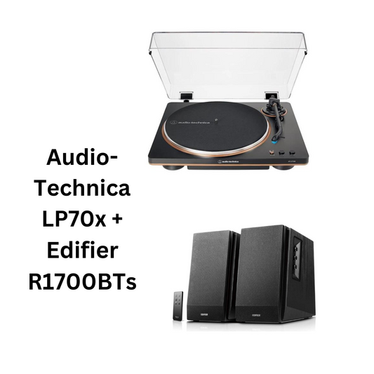 Audio-Technica LP70X Turntable & Edifier R1700BT Speakers Package Deal
