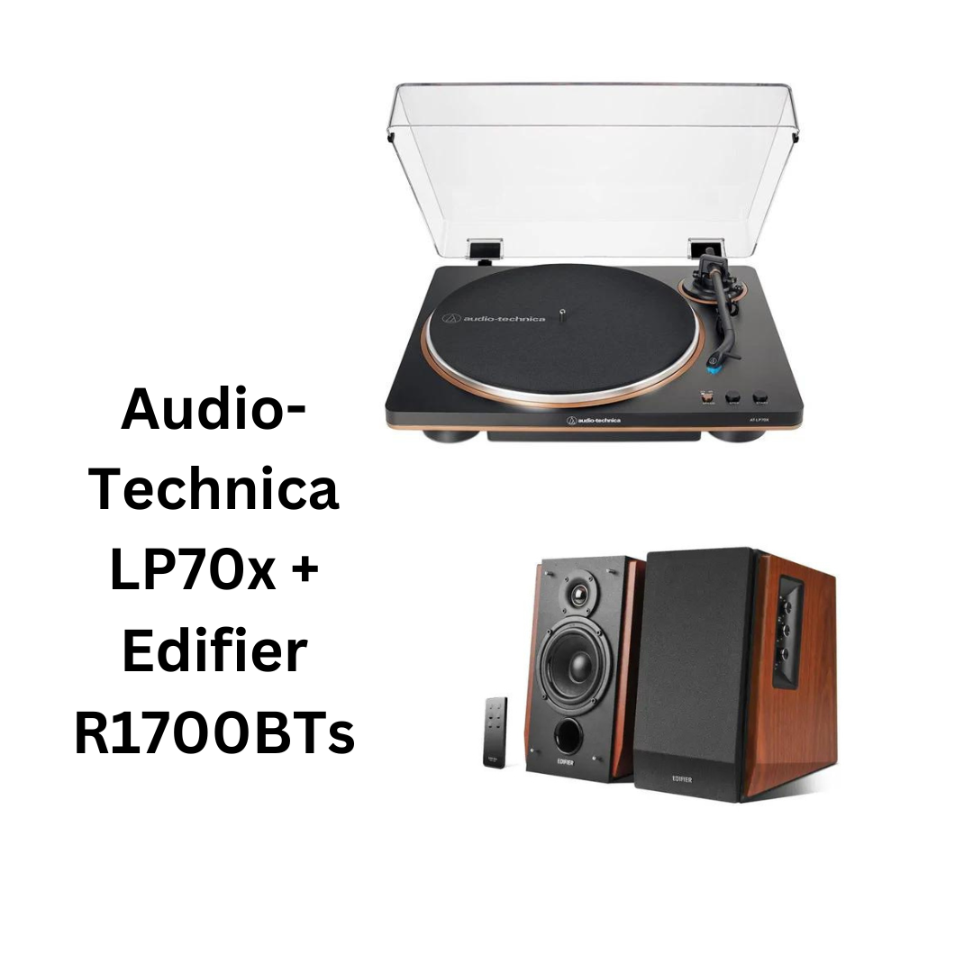 Audio-Technica LP70X Turntable & Edifier R1700BT Speakers Package Deal