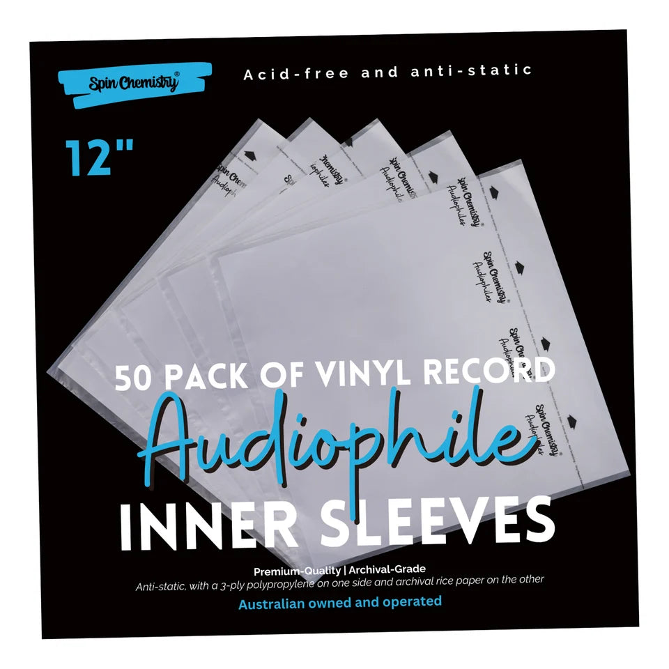 Spin Chemistry  50 Pack Archival Grade 12" Record Inner Sleeves (White)