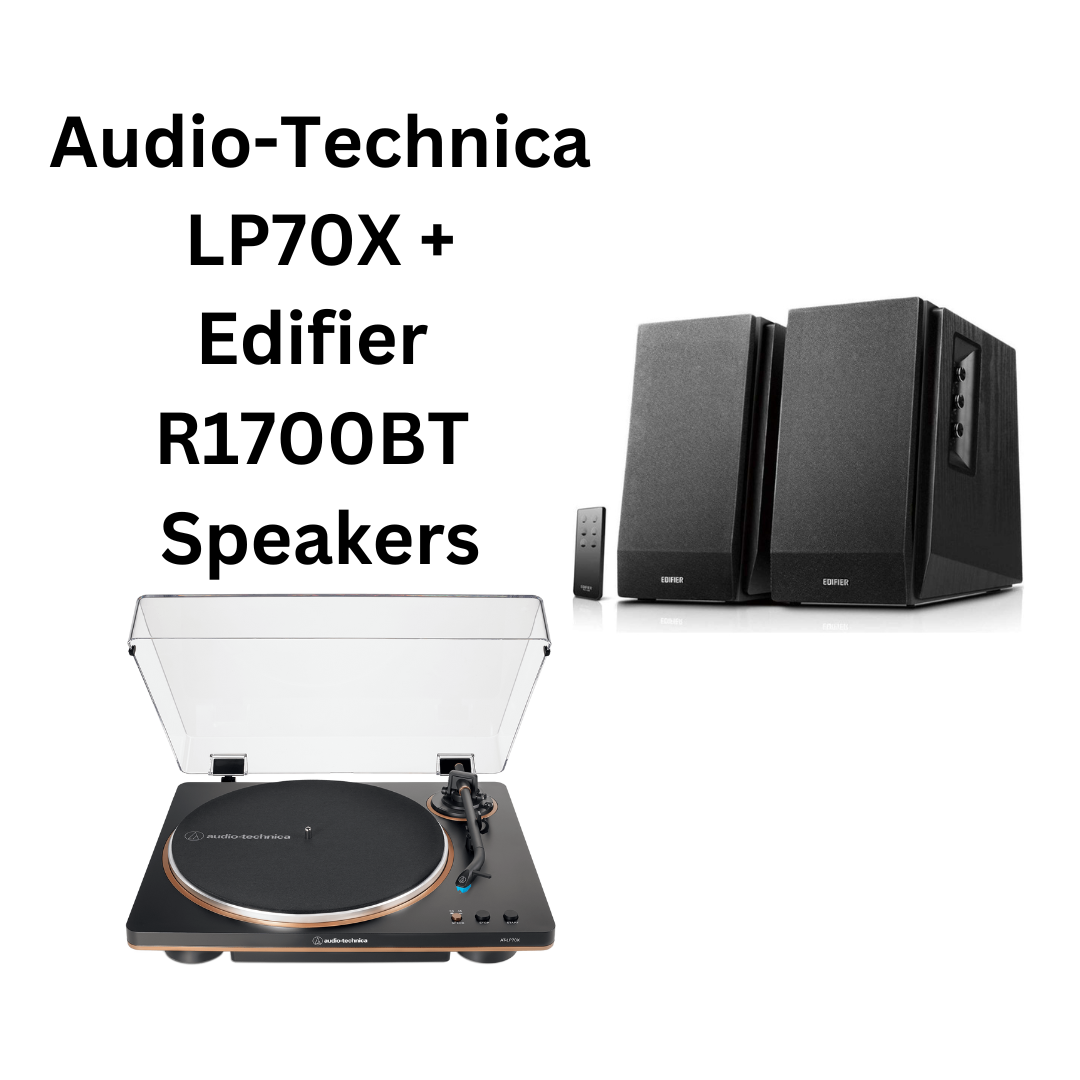 Audio-Technica LP70X Turntable & Edifier R1700BT Speakers Package Deal