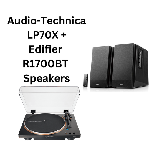 Audio-Technica LP70X Turntable & Edifier R1700BT Speakers Package Deal