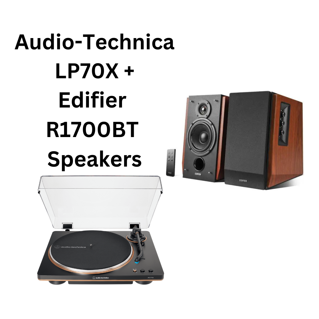 Audio-Technica LP70X Turntable & Edifier R1700BT Speakers Package Deal