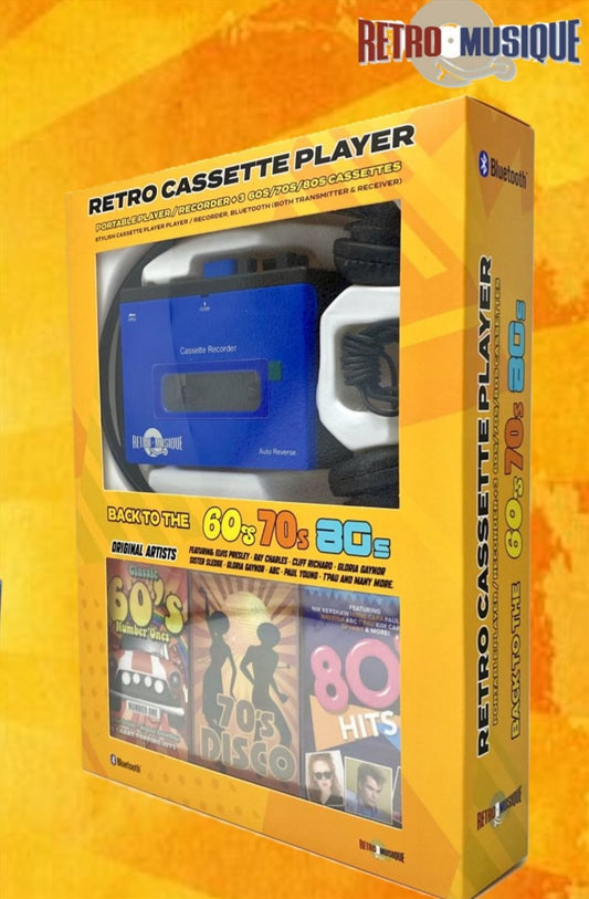 Retro Musique Portable Cassette Player (Blue)