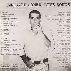 Leonard Cohen - Live Songs